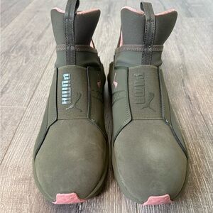 Puma Fierce Nubuck Sneakers Olive Night Cameo Brown Women’s 9.5